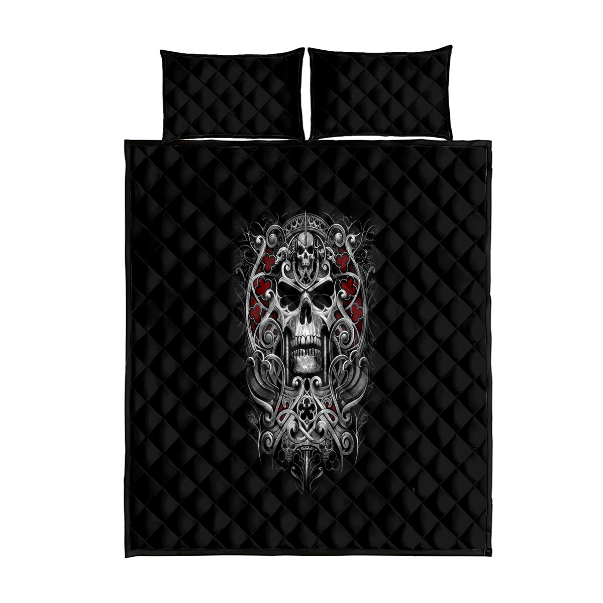 Skull Quilt Bed Set Ethereal Reapers Skull-Faced Death Angels - Wonder Print Shop