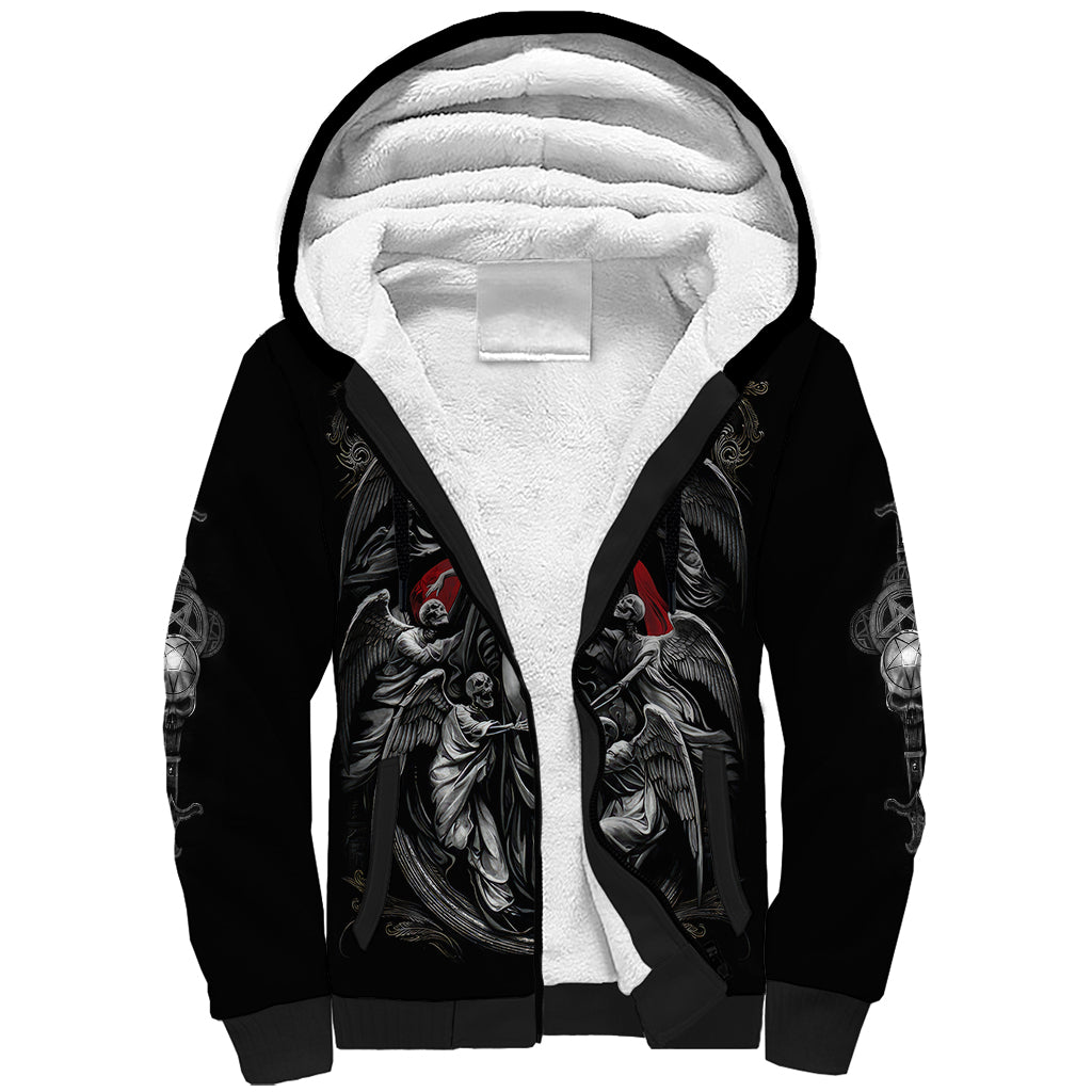 Skull Sherpa Hoodie Ethereal Reapers Skull-Faced Death Angels - Wonder Print Shop