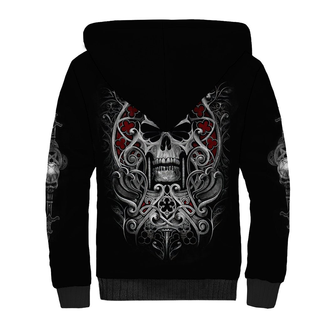 Skull Sherpa Hoodie Ethereal Reapers Skull-Faced Death Angels - Wonder Print Shop