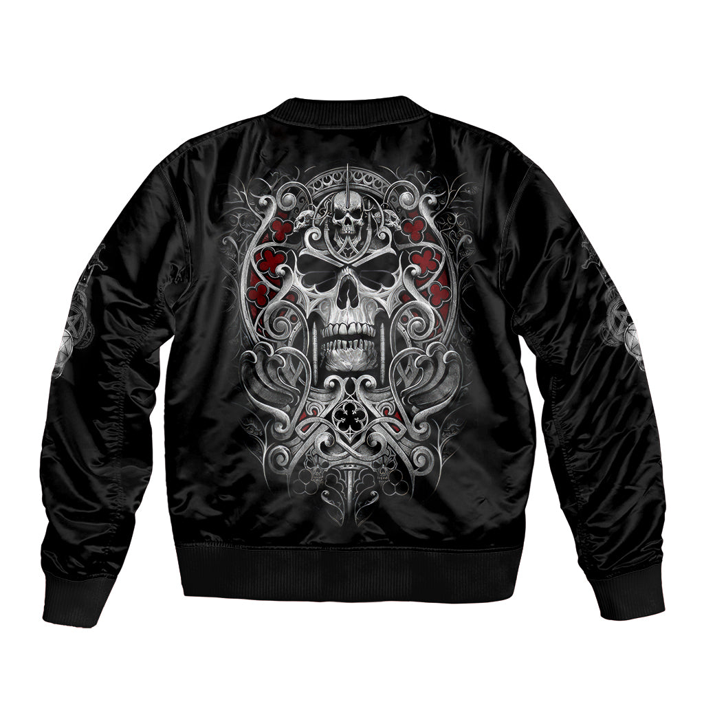 Skull Sleeve Zip Bomber Jacket Ethereal Reapers Skull-Faced Death Angels - Wonder Print Shop