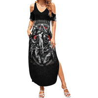 Skull Summer Maxi Dress Ethereal Reapers Skull-Faced Death Angels - Wonder Print Shop