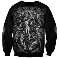 Skull Sweatshirt Ethereal Reapers Skull-Faced Death Angels - Wonder Print Shop