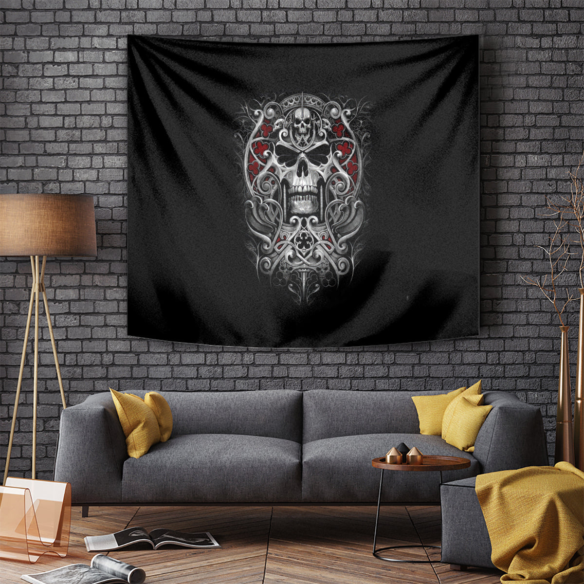 Skull Tapestry Ethereal Reapers Skull-Faced Death Angels - Wonder Print Shop