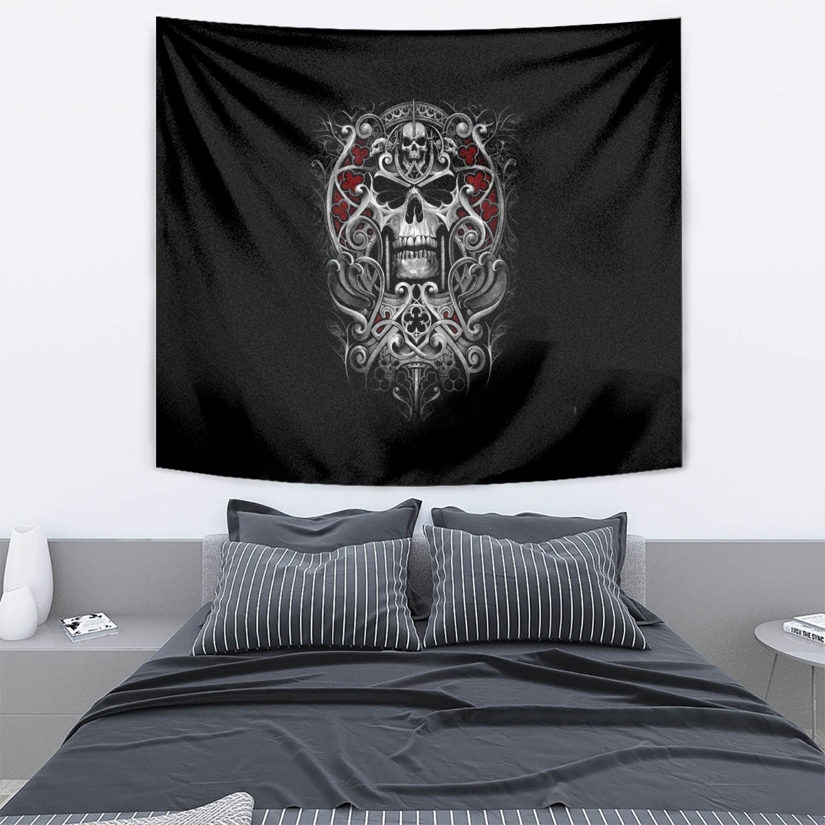 Skull Tapestry Ethereal Reapers Skull-Faced Death Angels - Wonder Print Shop