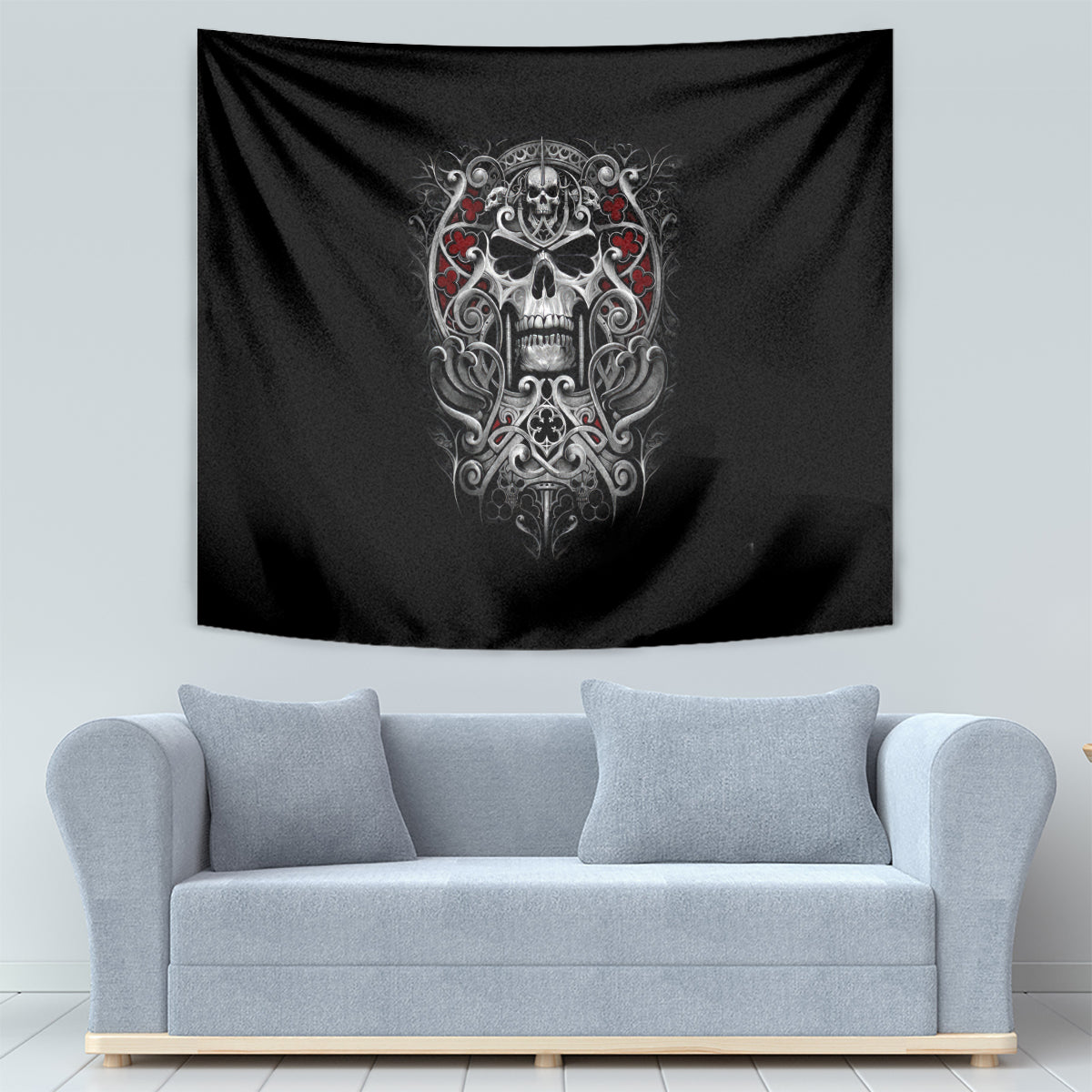 Skull Tapestry Ethereal Reapers Skull-Faced Death Angels - Wonder Print Shop