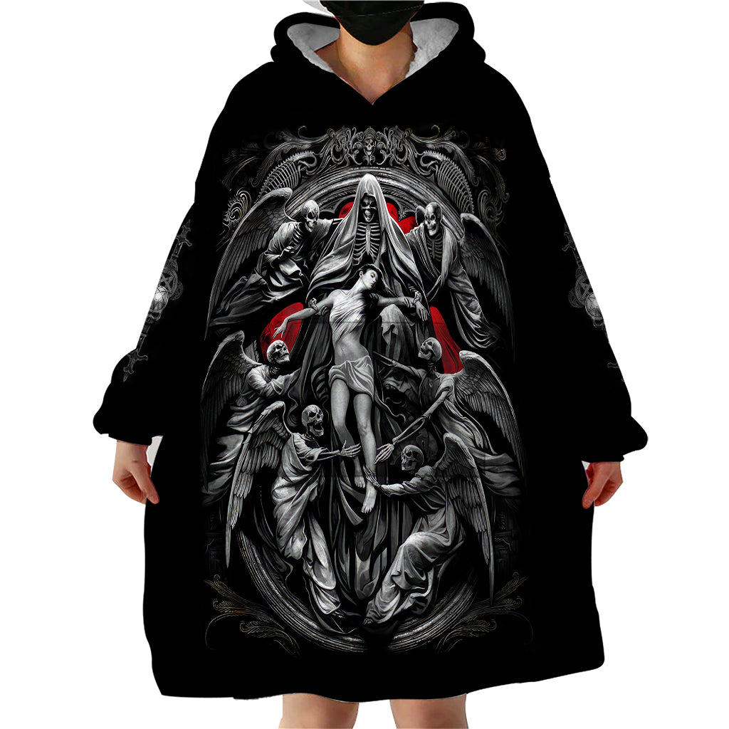 Skull Wearable Blanket Hoodie Ethereal Reapers Skull-Faced Death Angels - Wonder Print Shop