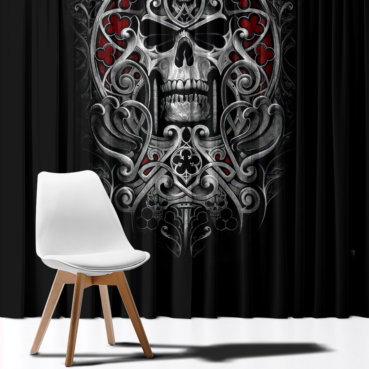 Skull Window Curtain Ethereal Reapers Skull-Faced Death Angels - Wonder Print Shop