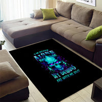 Flame Skull Area Rug I'm Never Alone My Demons With Me 24/7 - Wonder Print Shop