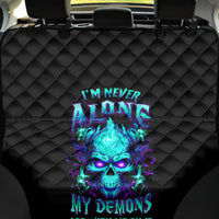 Flame Skull Back Car Seat Cover I'm Never Alone My Demons With Me 24/7 - Wonder Print Shop