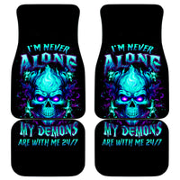 Flame Skull Car Mats I'm Never Alone My Demons With Me 24/7 - Wonder Print Shop