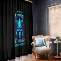 Flame Skull Window Curtain I'm Never Alone My Demons With Me 24/7 - Wonder Print Shop
