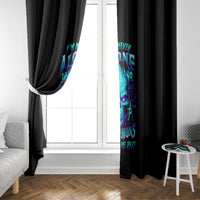 Flame Skull Window Curtain I'm Never Alone My Demons With Me 24/7 - Wonder Print Shop