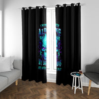Flame Skull Window Curtain I'm Never Alone My Demons With Me 24/7 - Wonder Print Shop