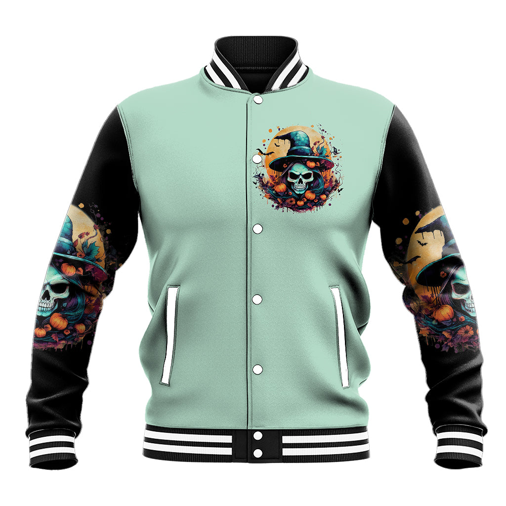 Witch Skull Baseball Jacket Buckle Up Buttercup You Just FLipped My Witch Switch - Wonder Print Shop
