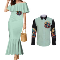 witch-skull-couples-matching-mermaid-dress-and-long-sleeve-button-shirts-buckle-up-buttercup-you-just-flipped-my-witch-switch