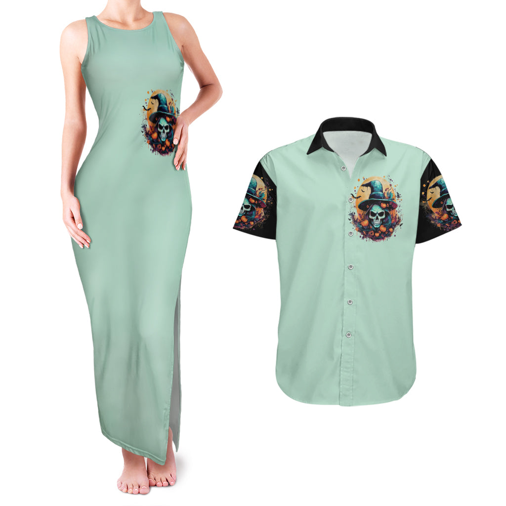 Witch Skull Couples Matching Tank Maxi Dress and Hawaiian Shirt Buckle Up Buttercup You Just FLipped My Witch Switch - Wonder Print Shop
