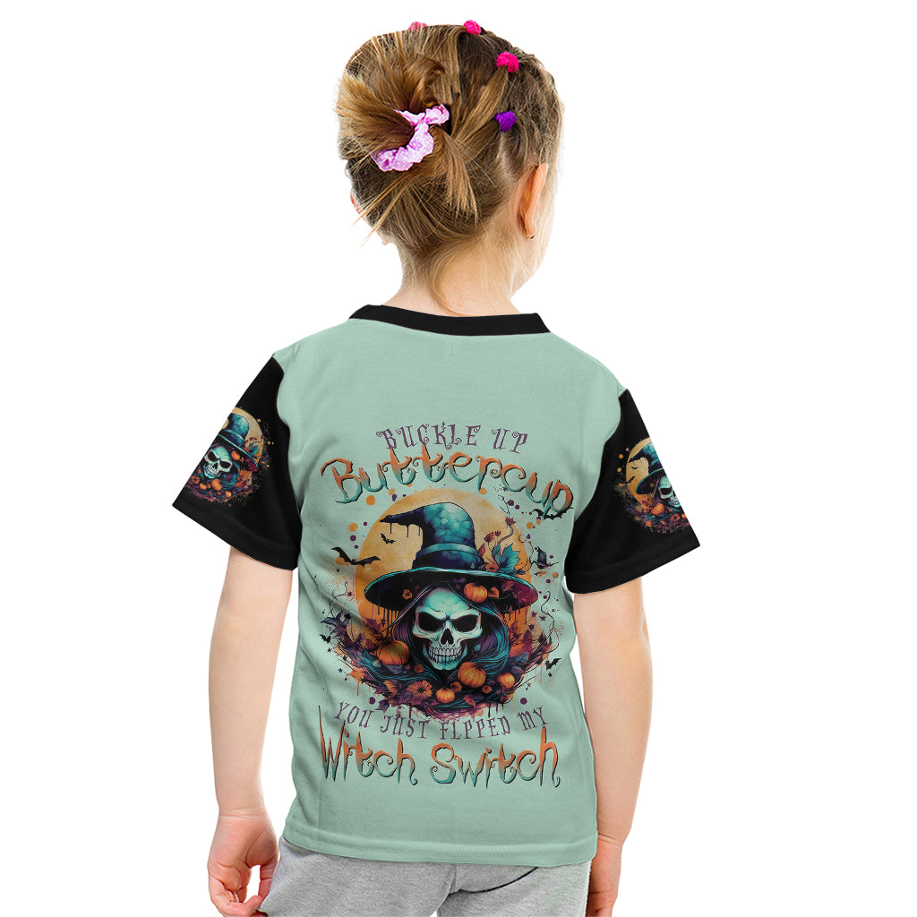 Witch Skull Kid T Shirt Buckle Up Buttercup You Just FLipped My Witch Switch - Wonder Print Shop