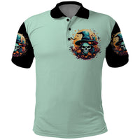 Witch Skull Polo Shirt Buckle Up Buttercup You Just FLipped My Witch Switch - Wonder Print Shop