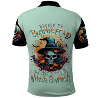 Witch Skull Polo Shirt Buckle Up Buttercup You Just FLipped My Witch Switch - Wonder Print Shop