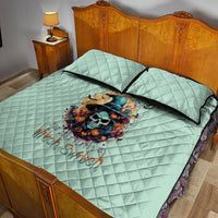 Witch Skull Quilt Bed Set Buckle Up Buttercup You Just FLipped My Witch Switch - Wonder Print Shop