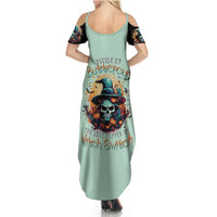 Witch Skull Summer Maxi Dress Buckle Up Buttercup You Just FLipped My Witch Switch - Wonder Print Shop