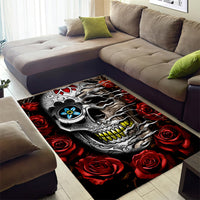 Dia De Muertos Area Rug Day Of The Death Rose Skull - Wonder Print Shop