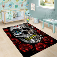 Dia De Muertos Area Rug Day Of The Death Rose Skull - Wonder Print Shop