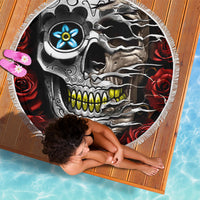 Dia De Muertos Beach Blanket Day Of The Death Rose Skull - Wonder Print Shop