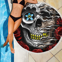 Dia De Muertos Beach Blanket Day Of The Death Rose Skull - Wonder Print Shop