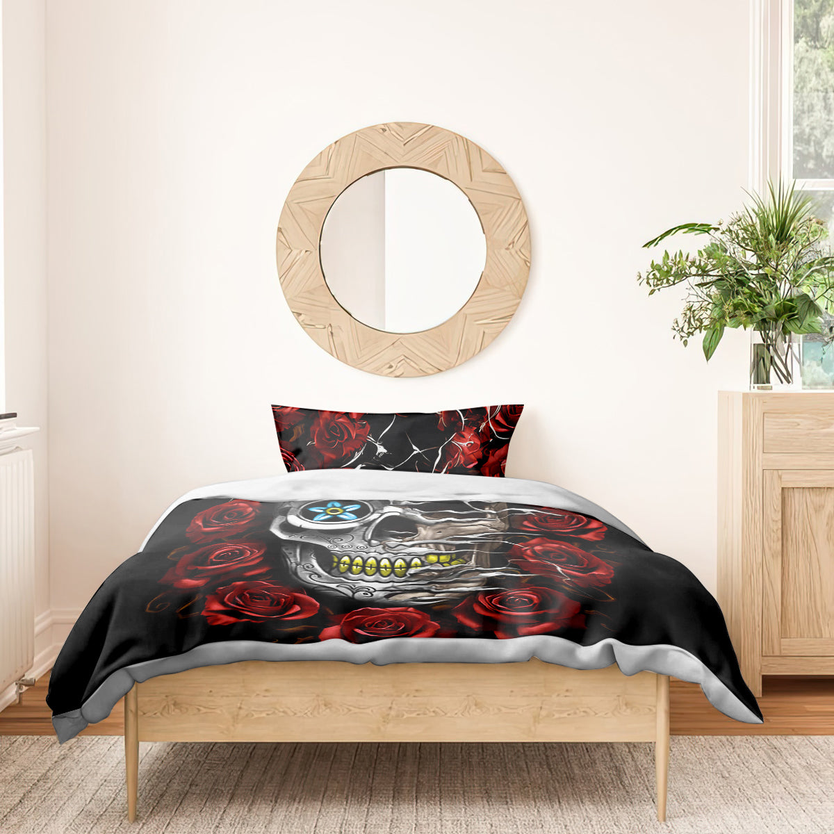 Dia De Muertos Bedding Set Day Of The Death Rose Skull - Wonder Print Shop