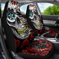 Dia De Muertos Car Seat Cover Day Of The Death Rose Skull - Wonder Print Shop
