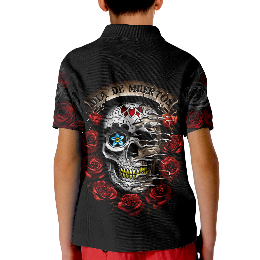 Dia De Muertos Kid Polo Shirt Day Of The Death Rose Skull - Wonder Print Shop