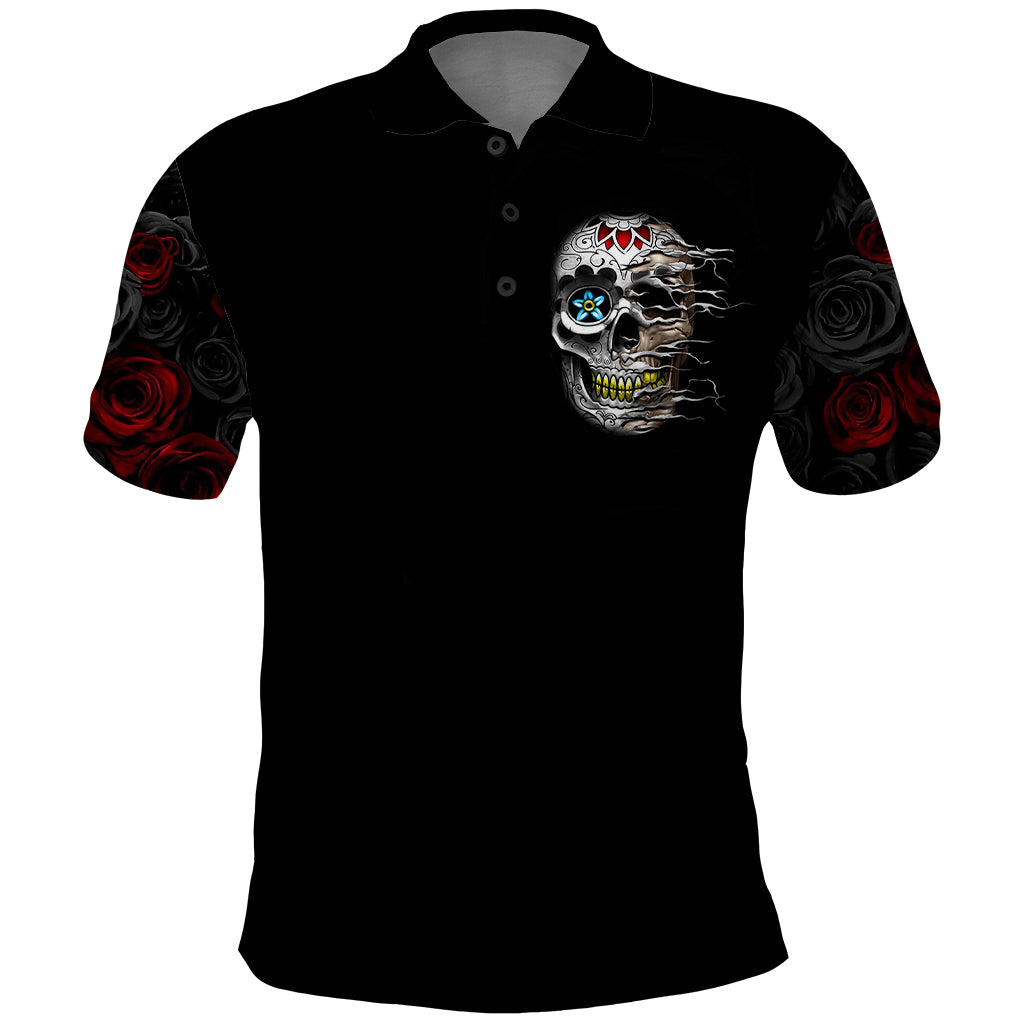 Dia De Muertos Polo Shirt Day Of The Death Rose Skull - Wonder Print Shop
