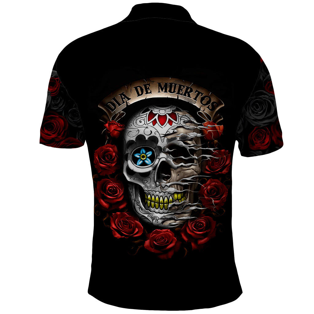 Dia De Muertos Polo Shirt Day Of The Death Rose Skull - Wonder Print Shop