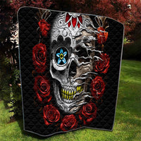 Dia De Muertos Quilt Day Of The Death Rose Skull - Wonder Print Shop
