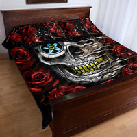 Dia De Muertos Quilt Bed Set Day Of The Death Rose Skull - Wonder Print Shop