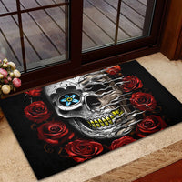 Dia De Muertos Rubber Doormat Day Of The Death Rose Skull - Wonder Print Shop