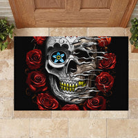 Dia De Muertos Rubber Doormat Day Of The Death Rose Skull - Wonder Print Shop