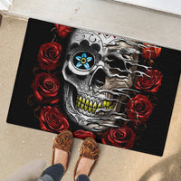 Dia De Muertos Rubber Doormat Day Of The Death Rose Skull - Wonder Print Shop