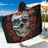 Dia De Muertos Sarong Day Of The Death Rose Skull - Wonder Print Shop