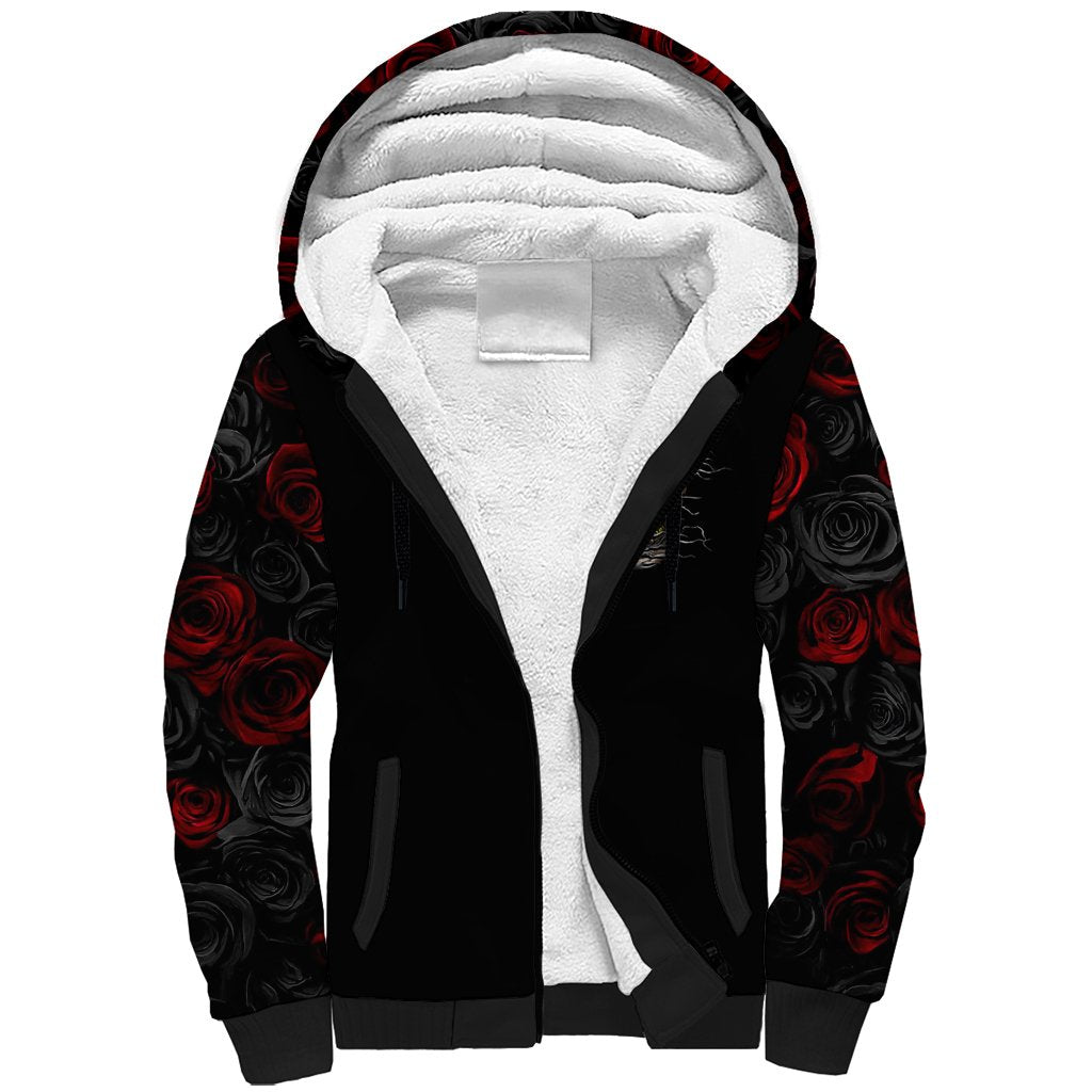 Dia De Muertos Sherpa Hoodie Day Of The Death Rose Skull - Wonder Print Shop