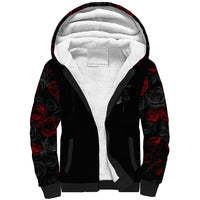 Dia De Muertos Sherpa Hoodie Day Of The Death Rose Skull - Wonder Print Shop