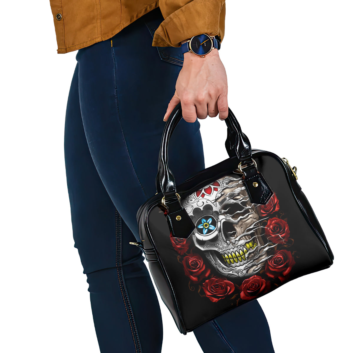 Dia De Muertos Shoulder Handbag Day Of The Death Rose Skull DT01