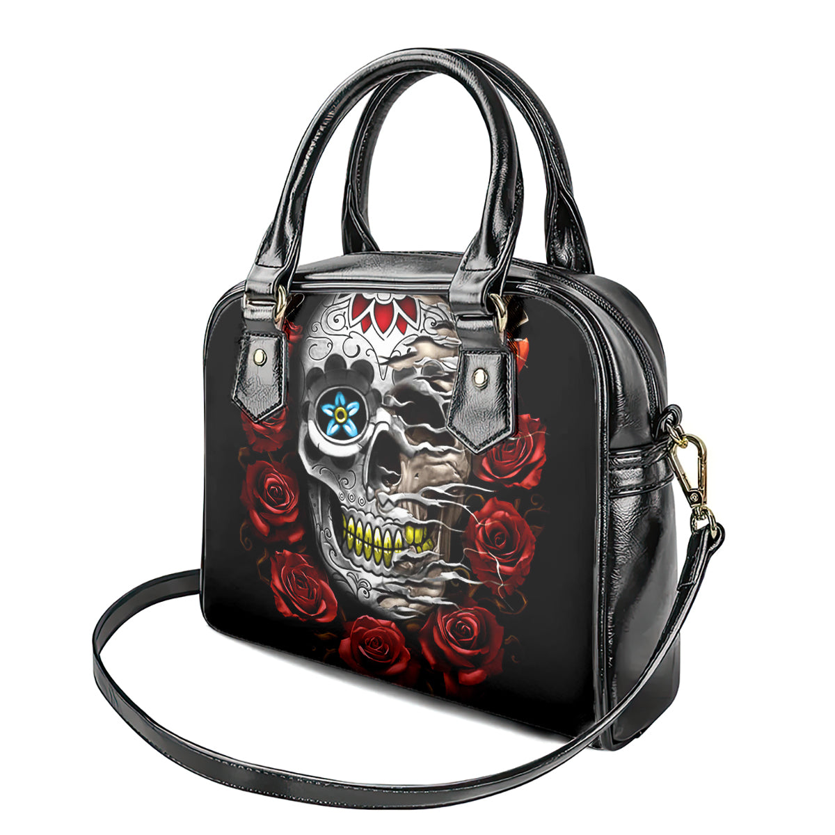 Dia De Muertos Shoulder Handbag Day Of The Death Rose Skull DT01
