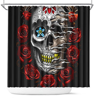 Dia De Muertos Shower Curtain Day Of The Death Rose Skull DT01