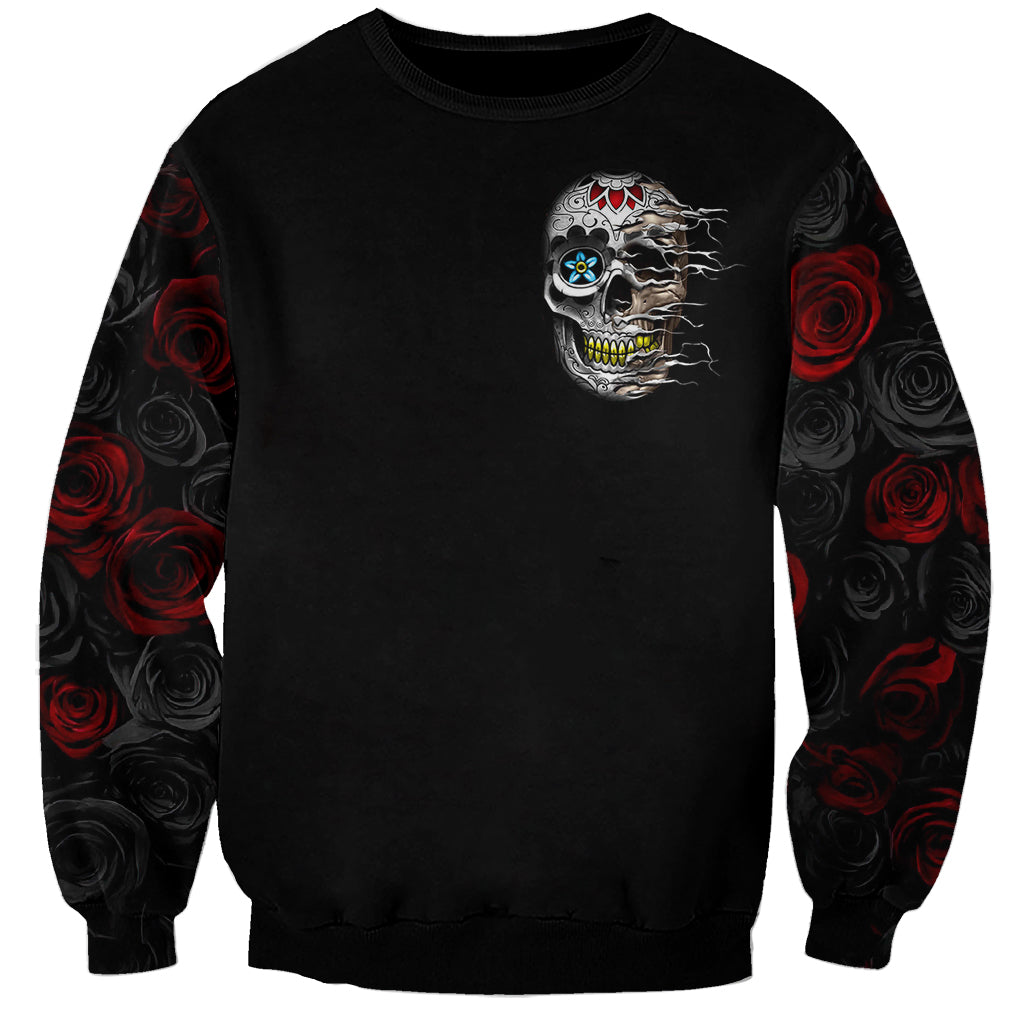 Dia De Muertos Sweatshirt Day Of The Death Rose Skull - Wonder Print Shop