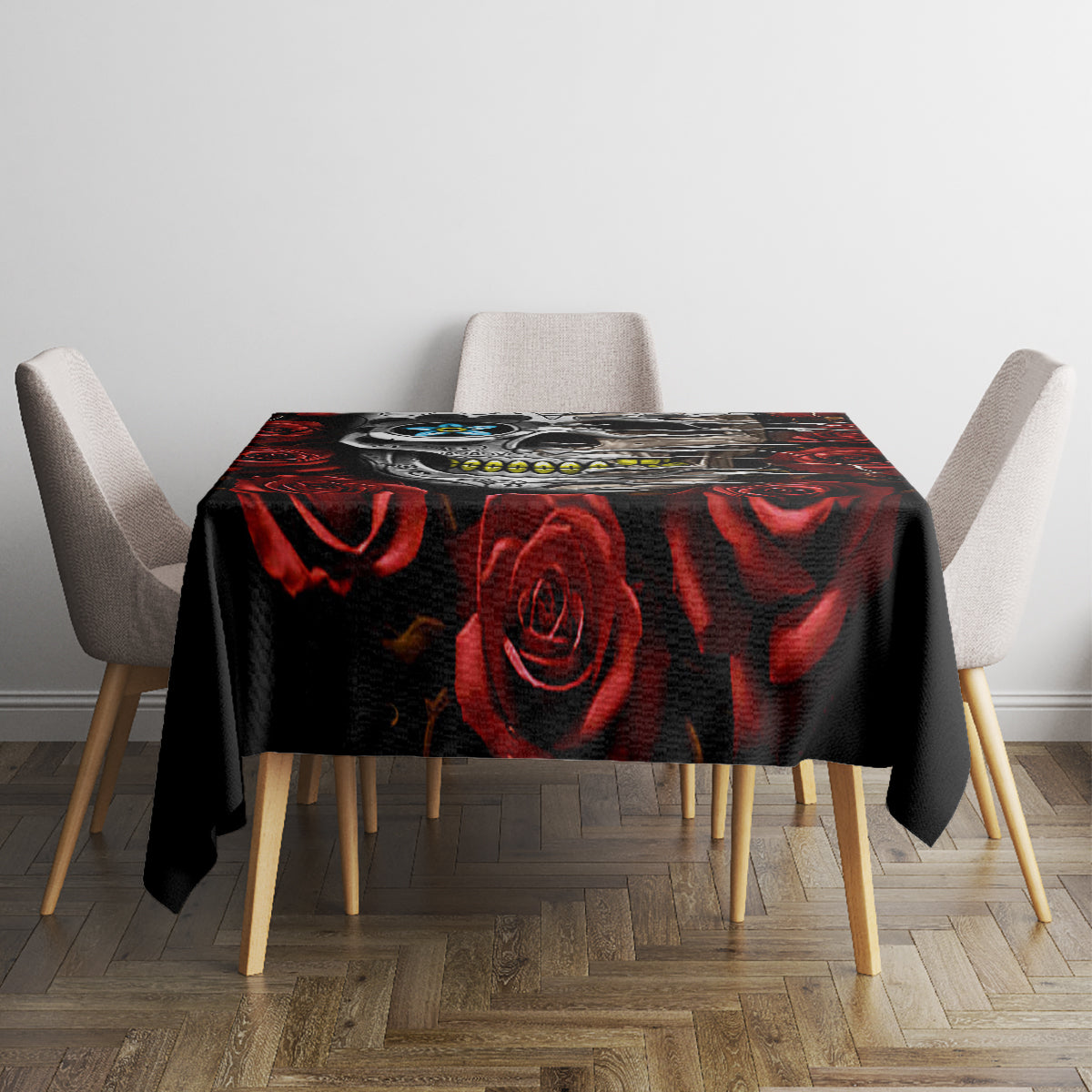Dia De Muertos Tablecloth Day Of The Death Rose Skull - Wonder Print Shop