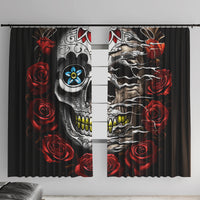 Dia De Muertos Window Curtain Day Of The Death Rose Skull - Wonder Print Shop