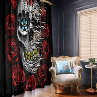 Dia De Muertos Window Curtain Day Of The Death Rose Skull - Wonder Print Shop