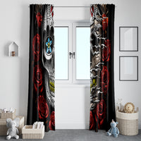 Dia De Muertos Window Curtain Day Of The Death Rose Skull - Wonder Print Shop